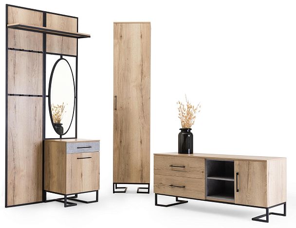 Полка для прихожей Loft Дуб Табак - Вид 3