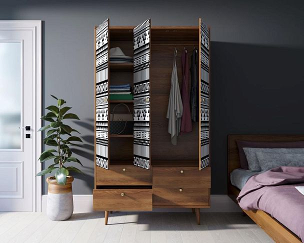 Шкаф трехстворчатый Berber принт 19 арт BB02/Print_19 - Вид 2