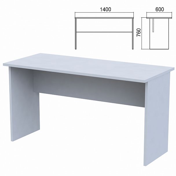 Стол письменный "Арго", 1400х600х760 мм, серый - Вид 2