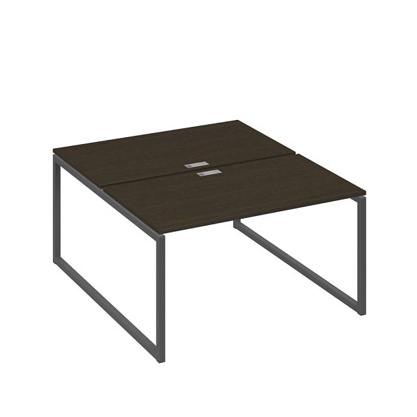 Рабочая станция QUATTRO (2х140) опоры металлокаркас A4 А4 Б4 177 БП венге / металлокаркас антрацит - Вид 1