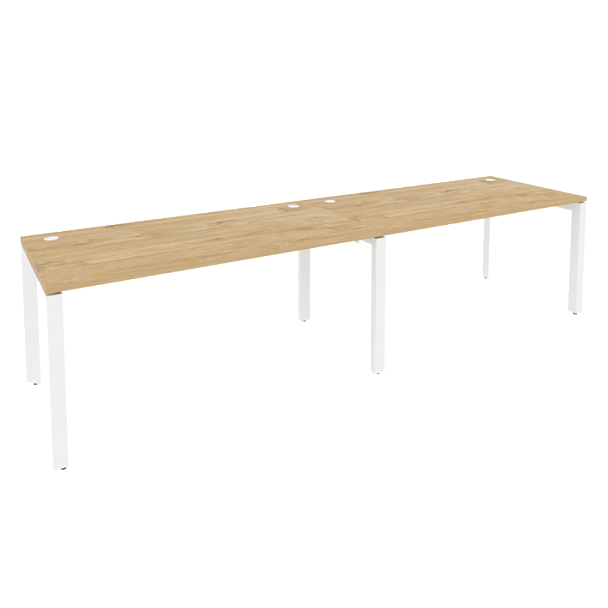 Onix Рабочая станция на П-образном м/к O.MP-RS-2.4.8 Тиквуд светлый/Белый металл 3160*800*750 - Вид 1