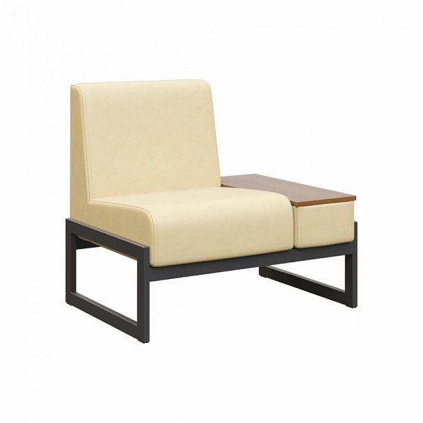 Диван одноместный со столиком универсальный "MODULE" MD.D1-ST1 Черный+бежевый - Вид 1