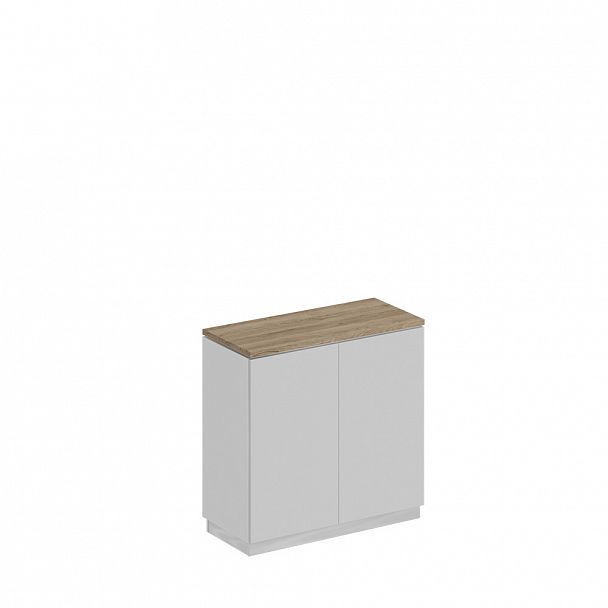 Шкаф для документов закрытый низкий "City" СИ 322 дуб гладстоун светлый/белый премиум/белый премиум - Вид 1