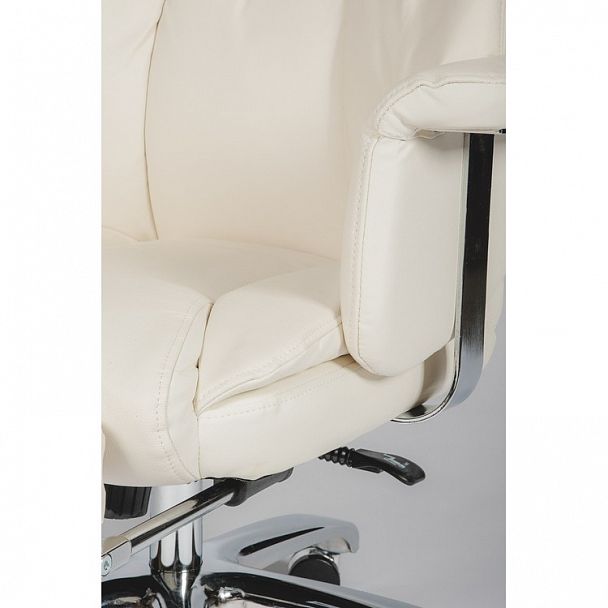 Кресло Парламент / (ivory) сталь + хром /слоновая кость кожа - Вид 9