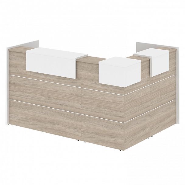 Ресепшн Г-образный "Onix" O.R-K-23 дуб аттик/белый - Вид 2