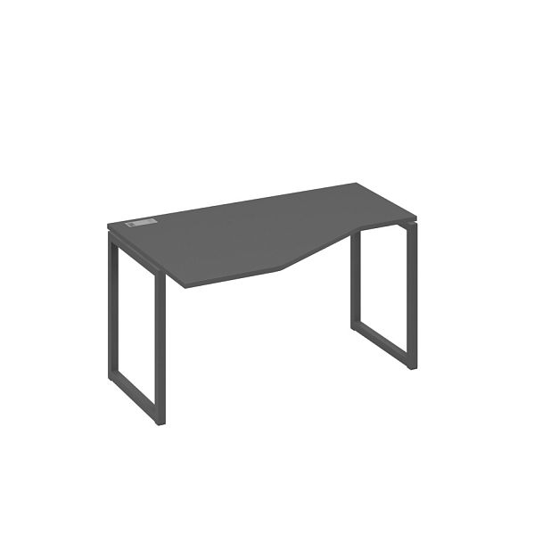 Стол эргономичный левый "Техно" на металлокаркасе QUATTRO A4 А4 Б4 053 БП антрацит премиум / металлокаркас антрацит - Вид 1