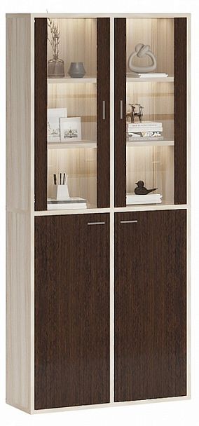 Шкаф-витрина Домино СУ(ш2в2)+2ФС+2ФГ Венге/Карамель - Вид 2