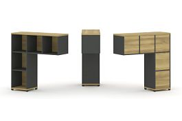 Concept Надставка низкая CN.ONN-001 Дуб Винченцо/Антрацит/Металл Антрацит 1099*365*1130 - Фото предпросмотра