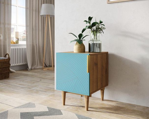 Тумбочка с дверкой Line LN08/GR1/blue - Вид 3