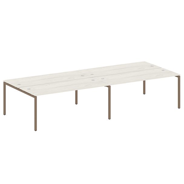 Metal System Quattro Р. ст. на 4 раб. места на П-образном м/к 40БП.СМ-4.5 Дуб наварра/Мокко металл 3600*1475*750 - Вид 1