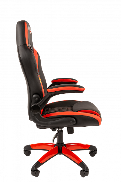 Кресло компьютерное СН GAME 15, экокожа, черное/красное, 7022777 - Вид 4