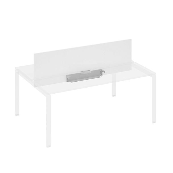 Экран настольный фронтальный для стола 180 с двумя кабель-каналами A4 А4 Б 849 БП белый премиум / металлокаркас антрацит - Вид 1