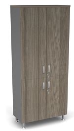 Шкаф широкий закрытый комби ДВП Берлин Дрифтвуд/Серый ШЗК51-90 з/с ДВП - Фото предпросмотра