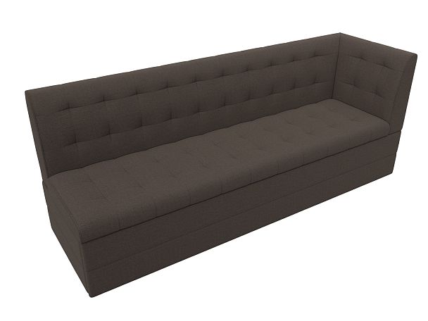 Диван кухонный Бриз с углом справа Рогожка коричневый - Вид 5