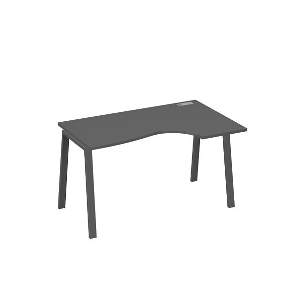 Стол эргономичный правый "Классика" на металлокаркасе TRE A4 А4 Б3 044 БП антрацит премиум / металлокаркас антрацит - Вид 1