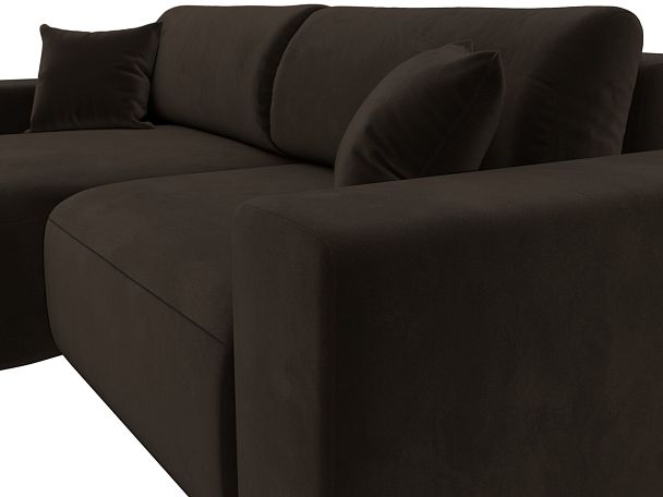 Диван угловой Лига-036 Классик левый угол Микровельвет коричневый - Вид 4