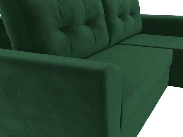 Угловой диван Амстердам Лайт правый (полностью велюр зеленый) - Вид 4