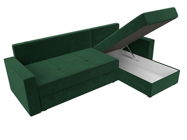 Диван угловой Верона Лайт угол правый (полностью велюр зеленый) - Вид 9