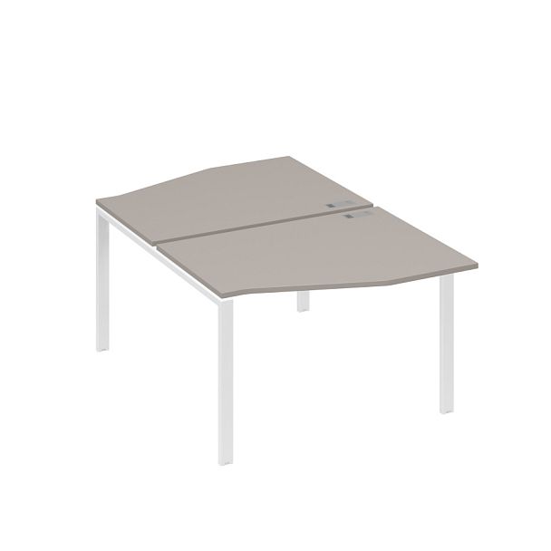 Рабочая станция столы Техно на металлокаркасе UNO (2х120) A4 А4 Б1 189 БП мокко премиум / металлокаркас белый - Вид 1