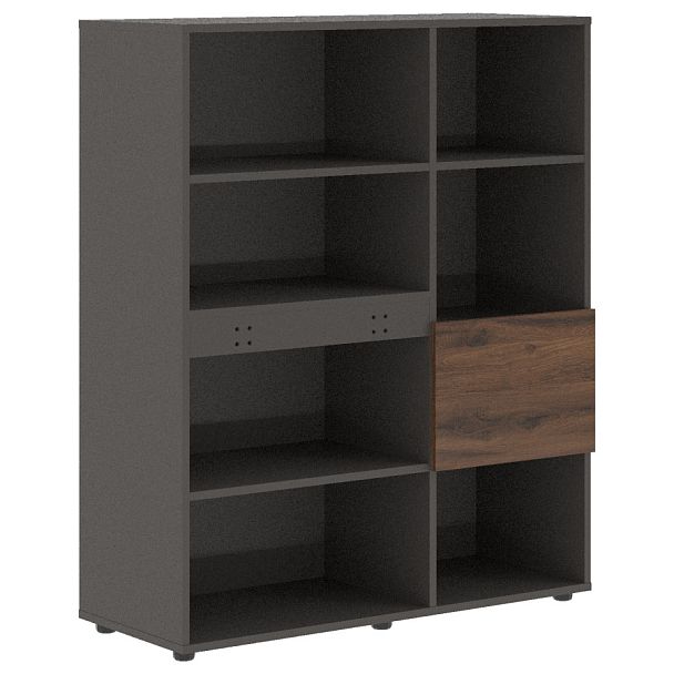 Стеллаж EHC 1145 Дуб Денвер темный/Мокко 1120х430х1355 EDIS - Вид 1