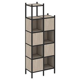 Loft Прямой стеллаж наборный VR.L-20 Дуб аттик/Чёрный металл 862*446*2280 - Фото предпросмотра