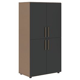 Шкаф средний широкий VMCS 80.4 Яшма черный/Кобра 800х430х1517 VELION - Фото предпросмотра