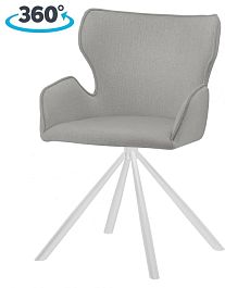 Стул на металлокаркасе поворотный Тантос Светло-серый / белый - Фото предпросмотра
