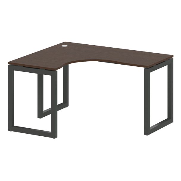 Metal System Quattro Стол криволинейный левый на О-образном м/к 50БО.СА-3 (L) Венге/Антрацит металл 1400*1200*750 - Вид 1