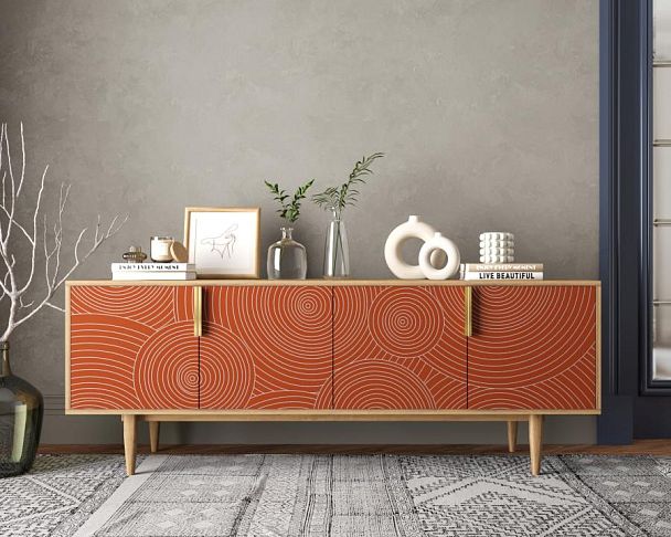 Комод под TV с четыремя дверками Line R21/red - Вид 6