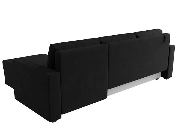 Угловой диван Траумберг Лайт правый (полностью микровельвет черный) - Вид 6