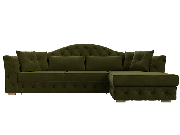 Диван угловой Артис правый угол Микровельвет зеленый - Вид 2