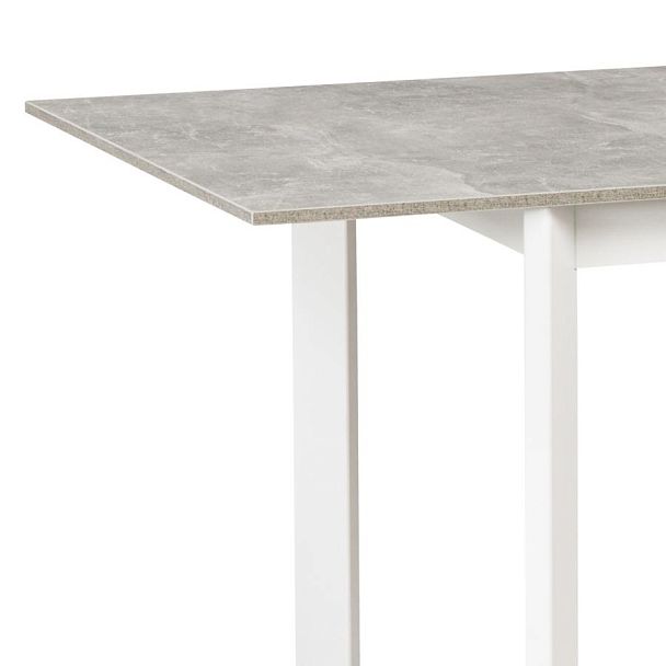 Обеденная группа стол раздвижной Стил 120 Бетон/Белый и 2 стула Бергольф Белый/Серый велюр - Вид 9