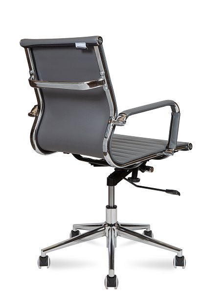 Кресло Техно LB / хром / серая экокожа - Вид 4