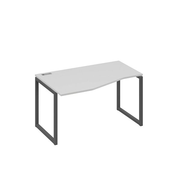 Стол эргономичный левый "Техно" на металлокаркасе QUATTRO A4 А4 Б4 063 БП серый / металлокаркас антрацит - Вид 1