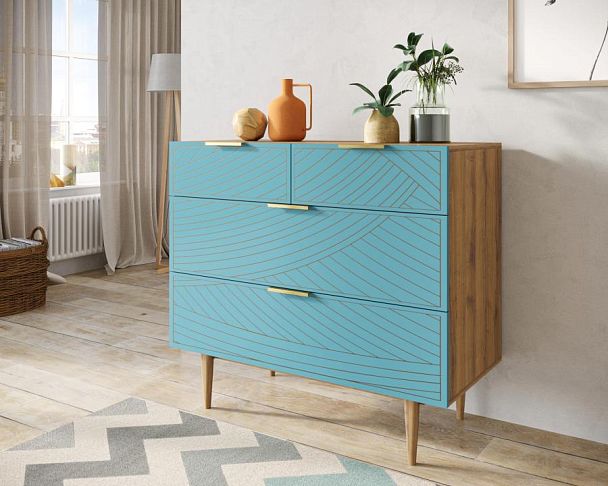 Комод с четыремя ящиками Line LN14/GR1/blue - Вид 3