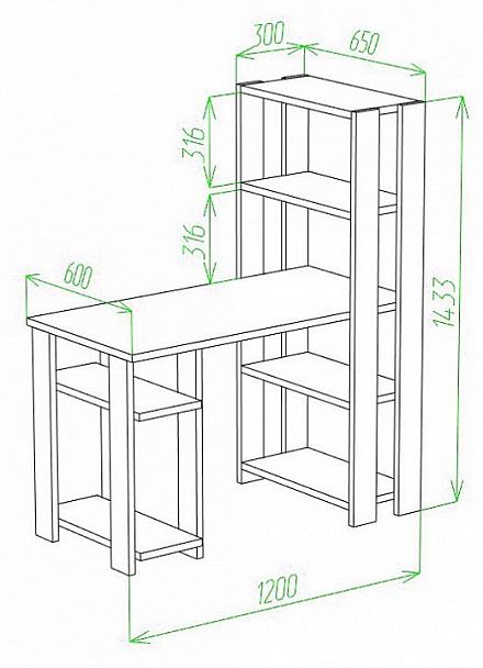 Стол компьютерный Slim СТН-145/120 - Вид 2