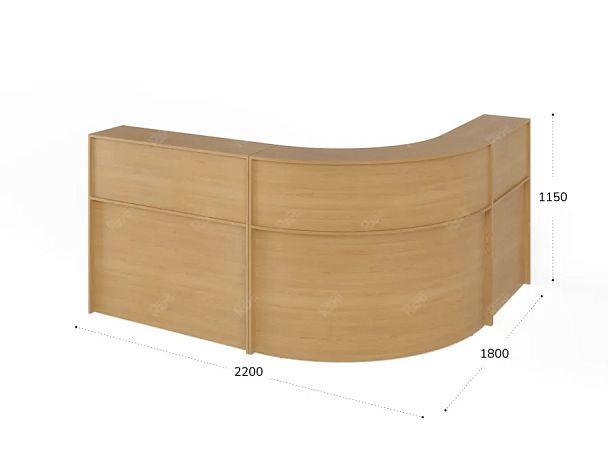 ЛАЙТ / LIGHT RLG070 Угловой ресепшн 220x180x115 Бук - Вид 3