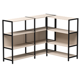 Набор стеллажных систем №14 Everprof EVO 1635x1215x1120 Кашемир/Черный - Фото предпросмотра