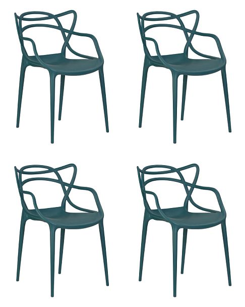 Набор 4 шт Стул обеденный DOBRIN MASTERS (морской волны (G-05)) - Вид 1