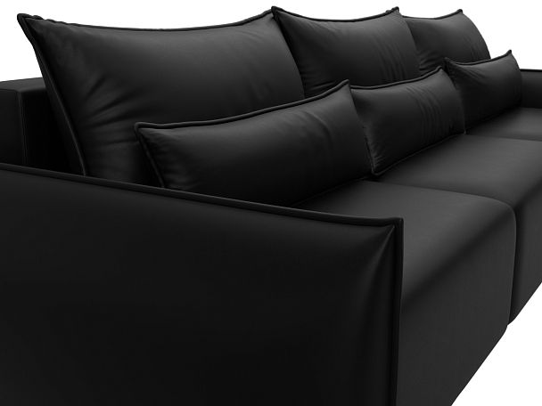 Диван прямой Лига-051 НПБ Лонг Экокожа черный - Вид 4