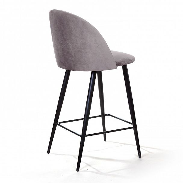 Cтул полубарный Thomas, бархат светло-серый 26 - Вид 5