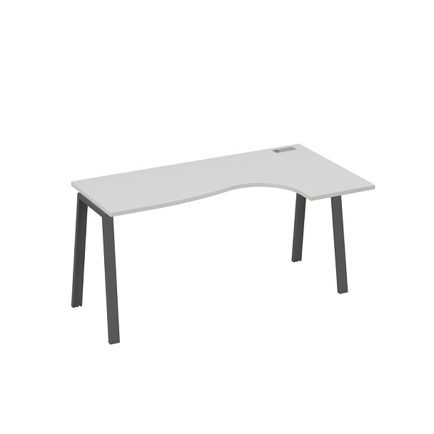 Стол эргономичный правый "Классика" на металлокаркасе TRE A4 А4 Б3 036 БП серый / металлокаркас антрацит - Вид 1