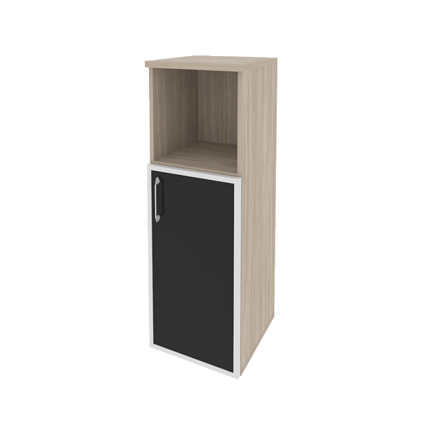 Onix Шкаф средний узкий правый O.SU-2.2 R (R) black Дуб аттик/Стекло black 400*420*1207 - Вид 1