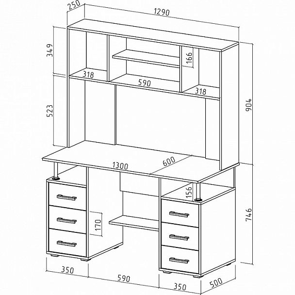 Стол письменный Амбер-20 - Вид 2
