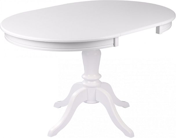 Стол деревянный раздвижной Элат D90(130)х90х76 Белый - Вид 5