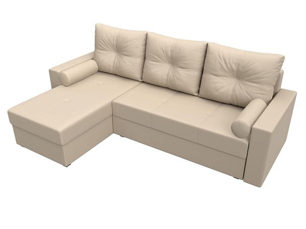 Диван угловой Верона Лайт угол левый (полностью экокожа бежевая) - Вид 5