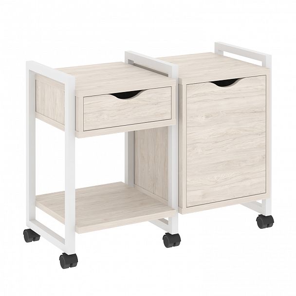 Тумба на колесах наборная "Loft" VR.L-TN-3.K денвер светлый/белый - Вид 1