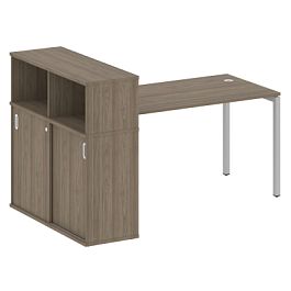 Metal System Quattro Стол письменный с шкафом-купе на П-образном м/к 40БП.РС-СШК-3.3 Т Вяз/Серый металл 1810*1120*1098 - Фото предпросмотра