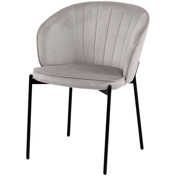 Комплект кухонных стульев Миэль светло-серый велюр/черный, 4 шт. - Вид 1