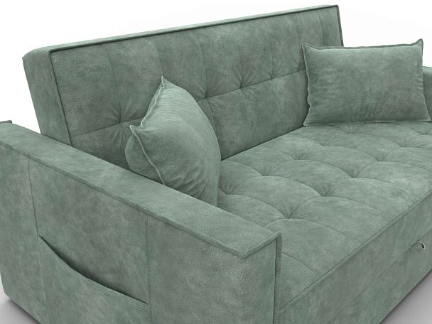 Диван прямой Лига-104 (140) Велюр зеленый - Вид 4
